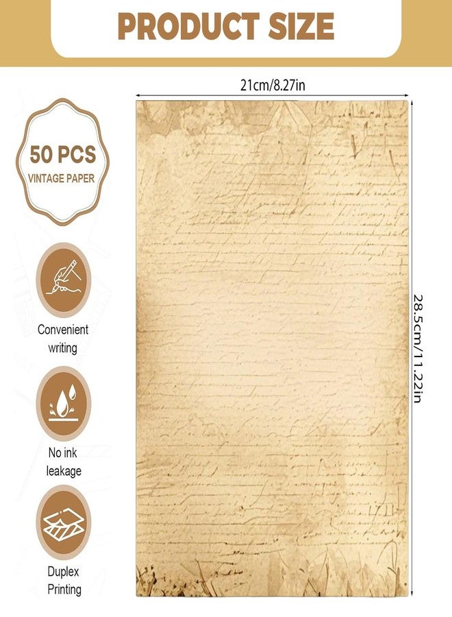 OFIFO® Vintage Paper Sheets 50 Pack, 8.26 x 11 in Handmade Style Writing Paper for Letters, Art Projects, Invitations, Resumes, Crafts, Stationery, Home or Office Printing, Calligraphy Supplies - Image 2